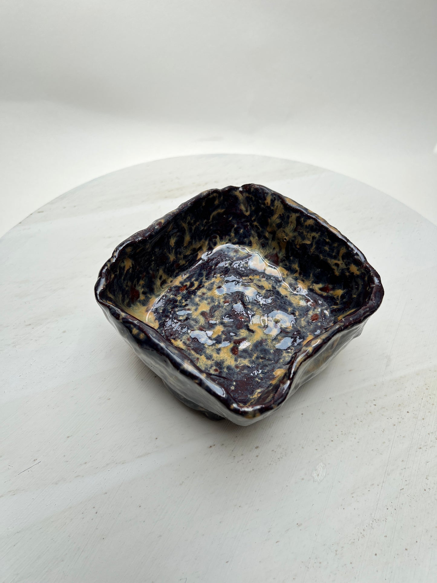 Vintage Studiokeramik Handgefertigte Keramikschale Wabi Sabi Brutalist Mid Century Deko