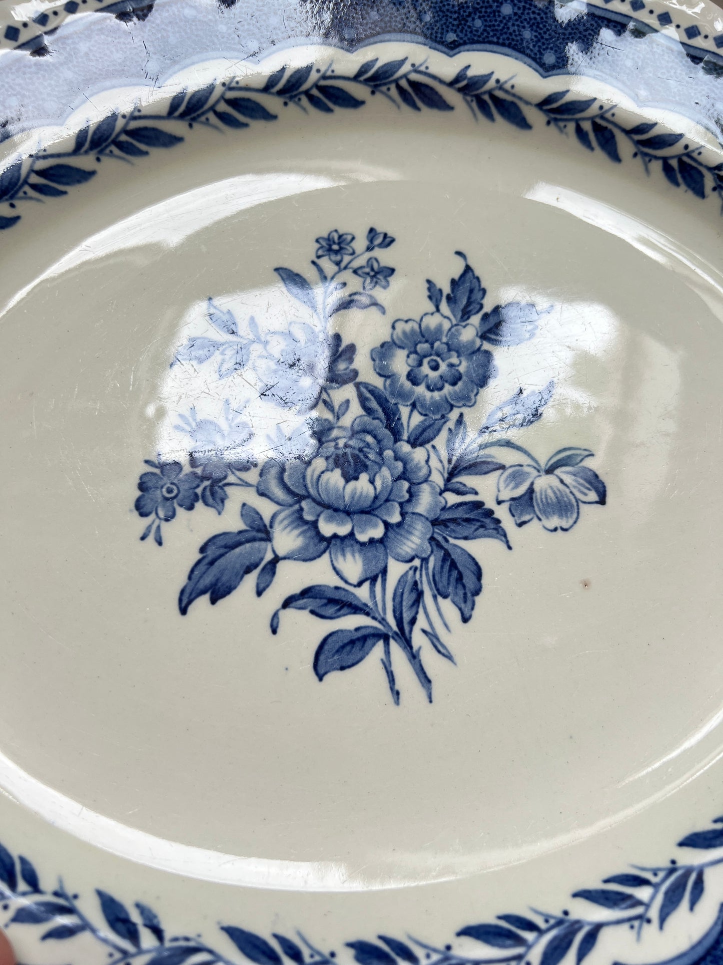 Grindley England ovale Servierplatte Avon Blue Stratford englisches Geschirr