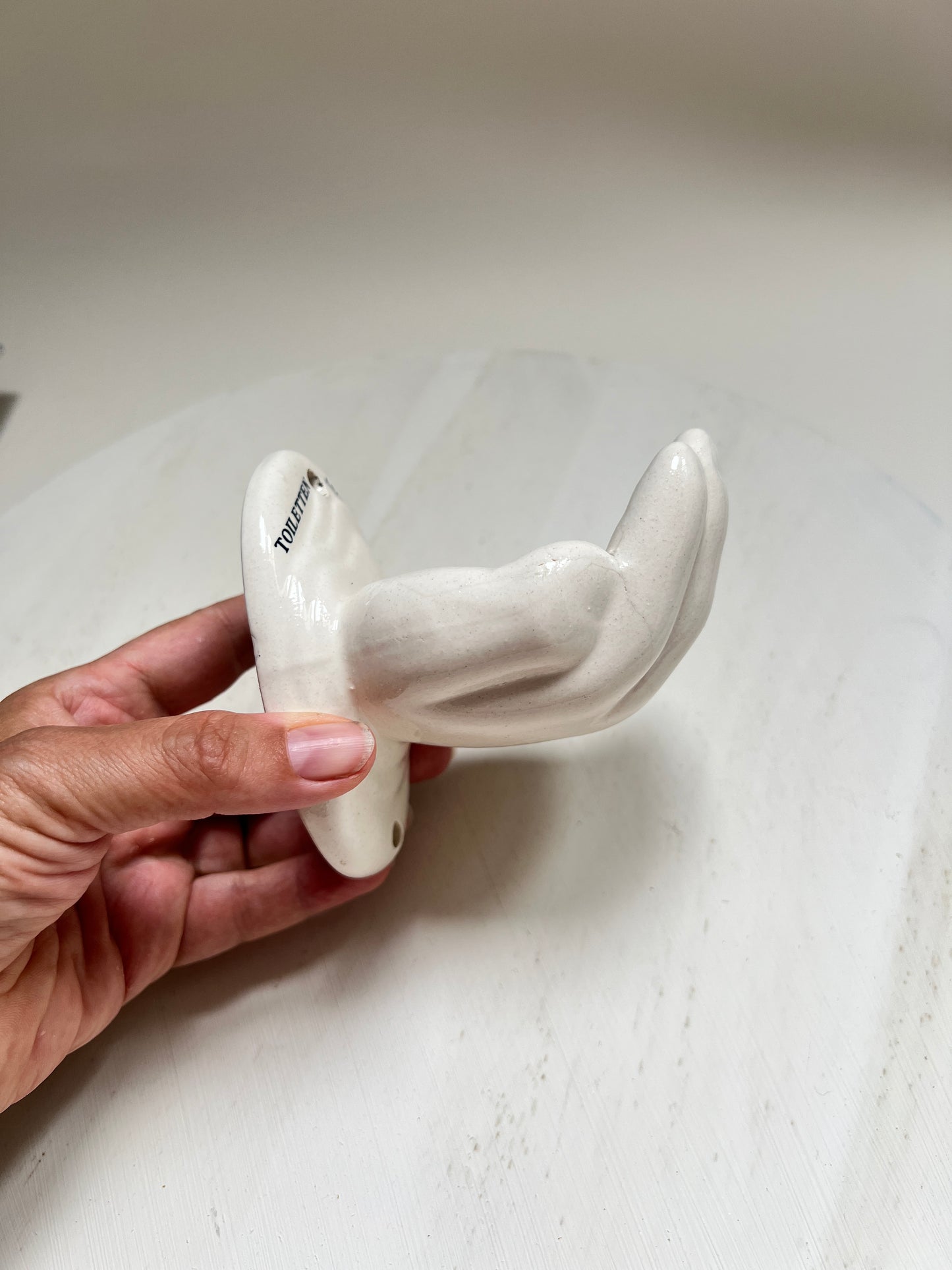 Vintage Wandaschenbecher Toiletten Ascher Keramik Hand