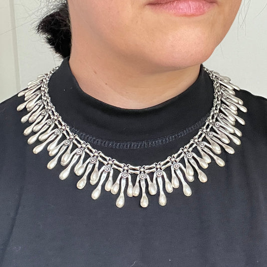 Vintage Leonardi Arte Zamak Kragenkette Statement Wearable Art Brutalist