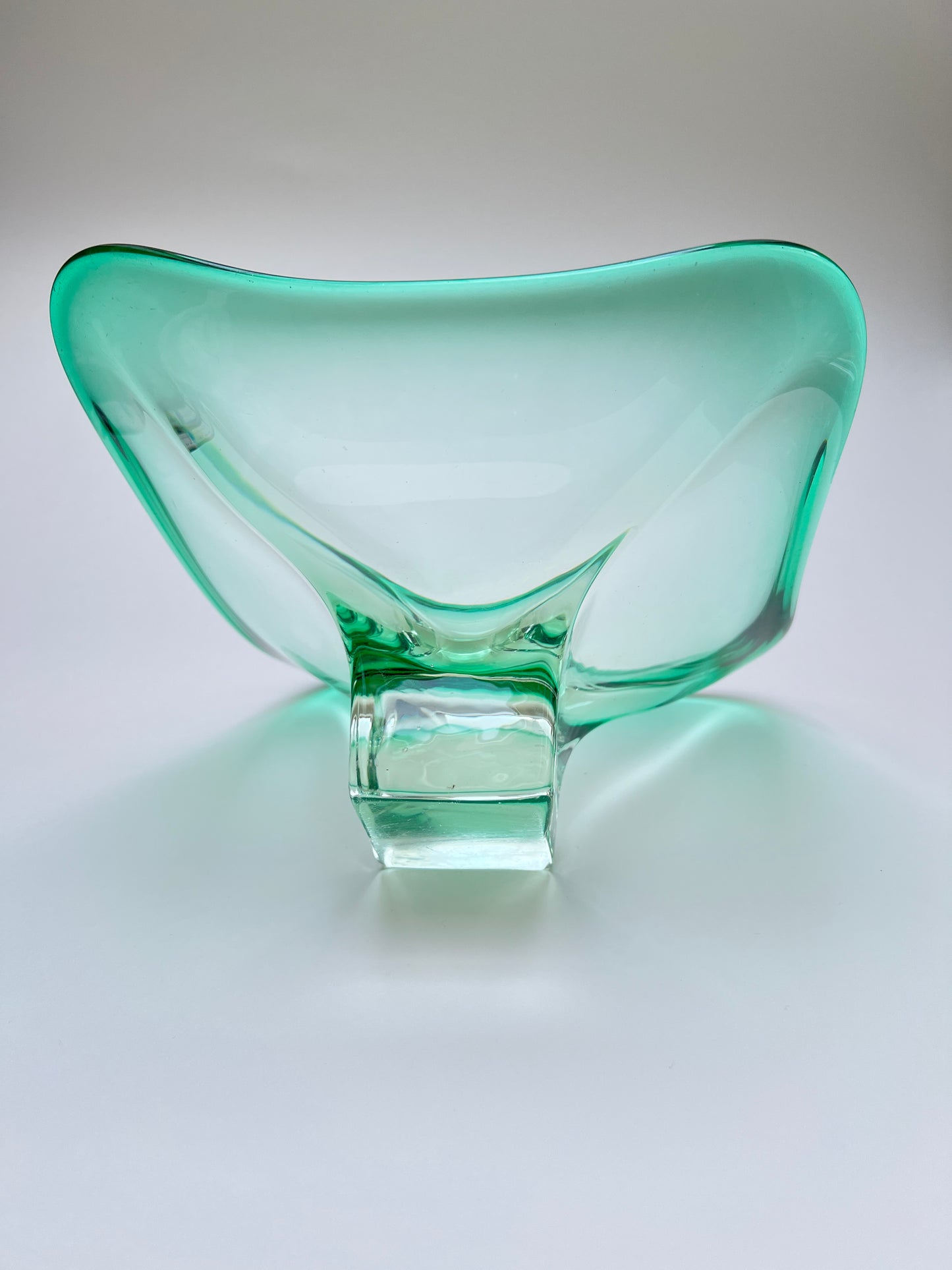 Vintage Murano Glasschale Grün Designschale Obstschale Art Glass Centerpiece 29 cm MCM Mid Century Modern
