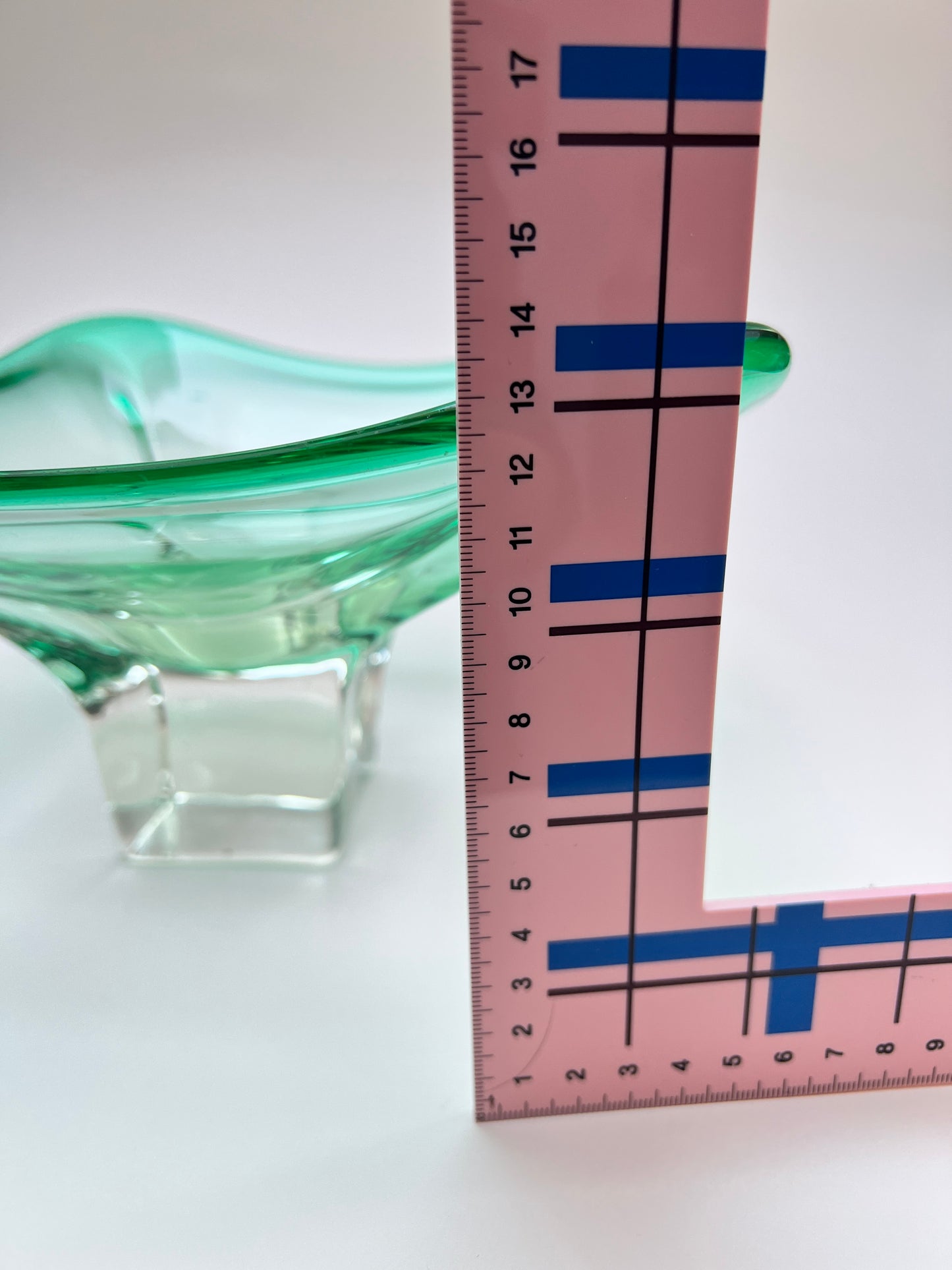 Vintage Murano Glasschale Grün Designschale Obstschale Art Glass Centerpiece 29 cm MCM Mid Century Modern