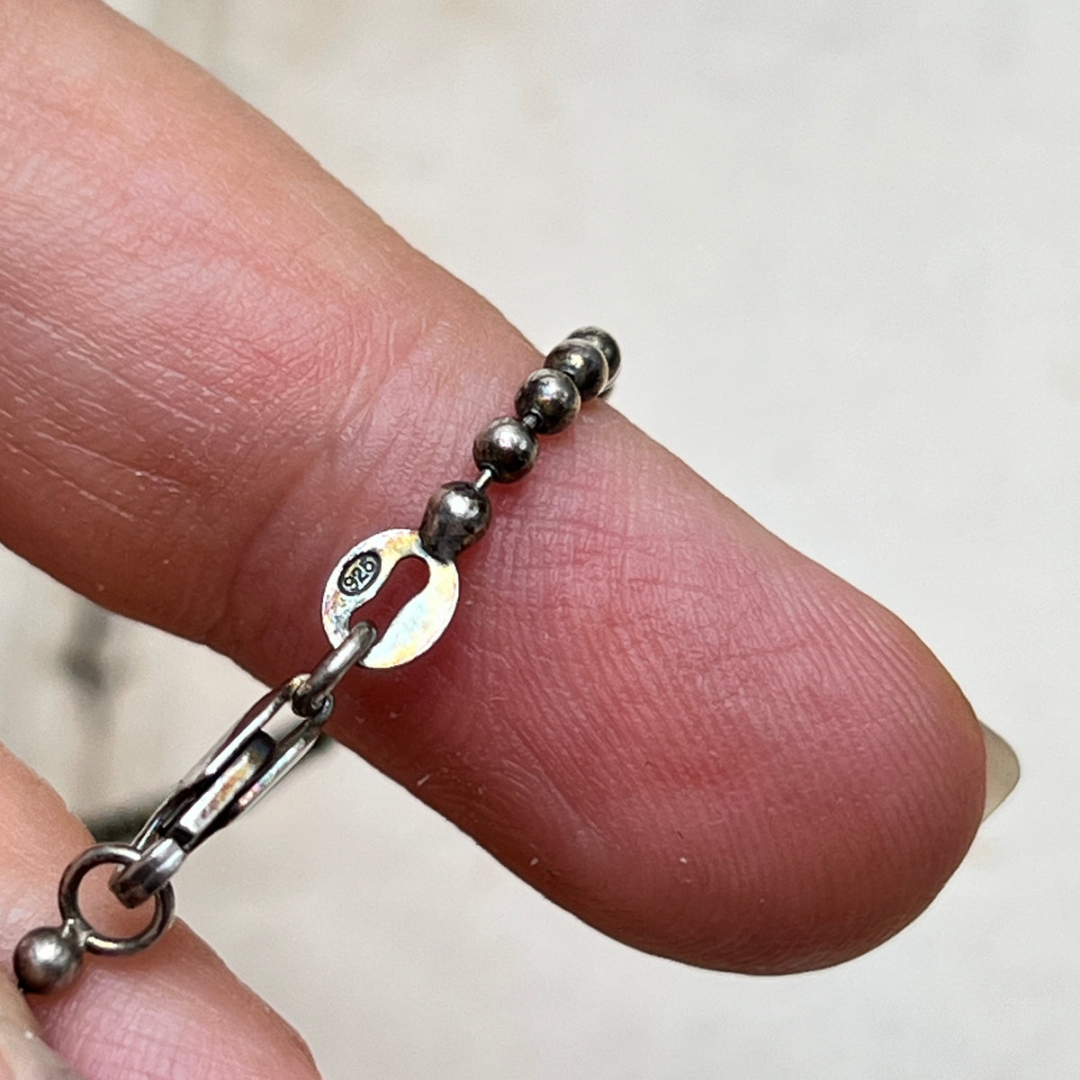 Vintage 925er Sterlingsilber Achatkette skandinavischer Modernist Schmuck