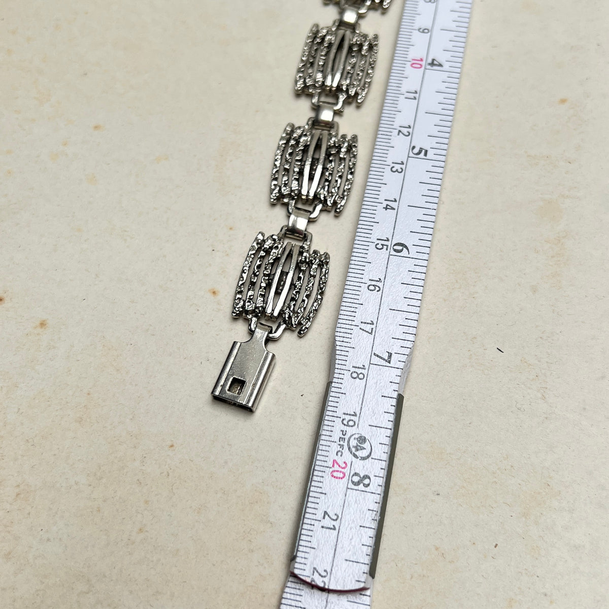 Vintage Brutalist Armband Bark Rinden Struktur silber 70er Jahre