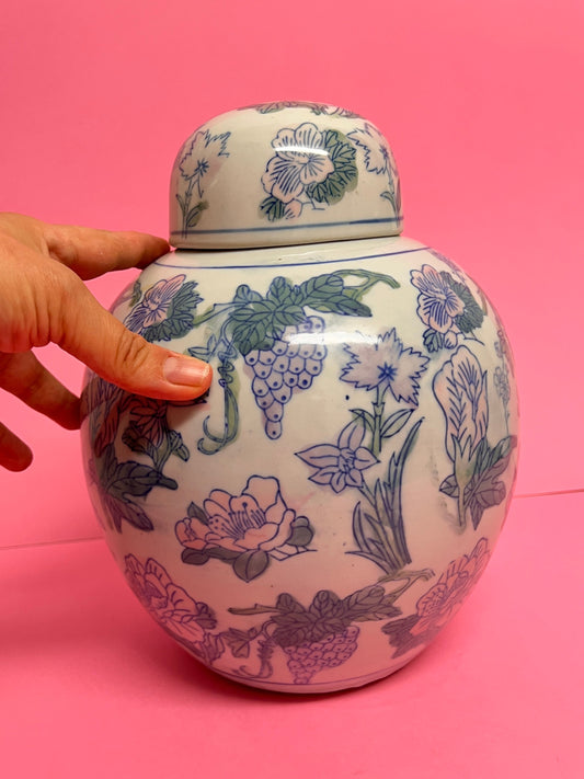 Vintage Ingwertopf Porzellandose mit Deckel Chinoiserie Blau weiß Vorratsdose Asiatisches Porzellan