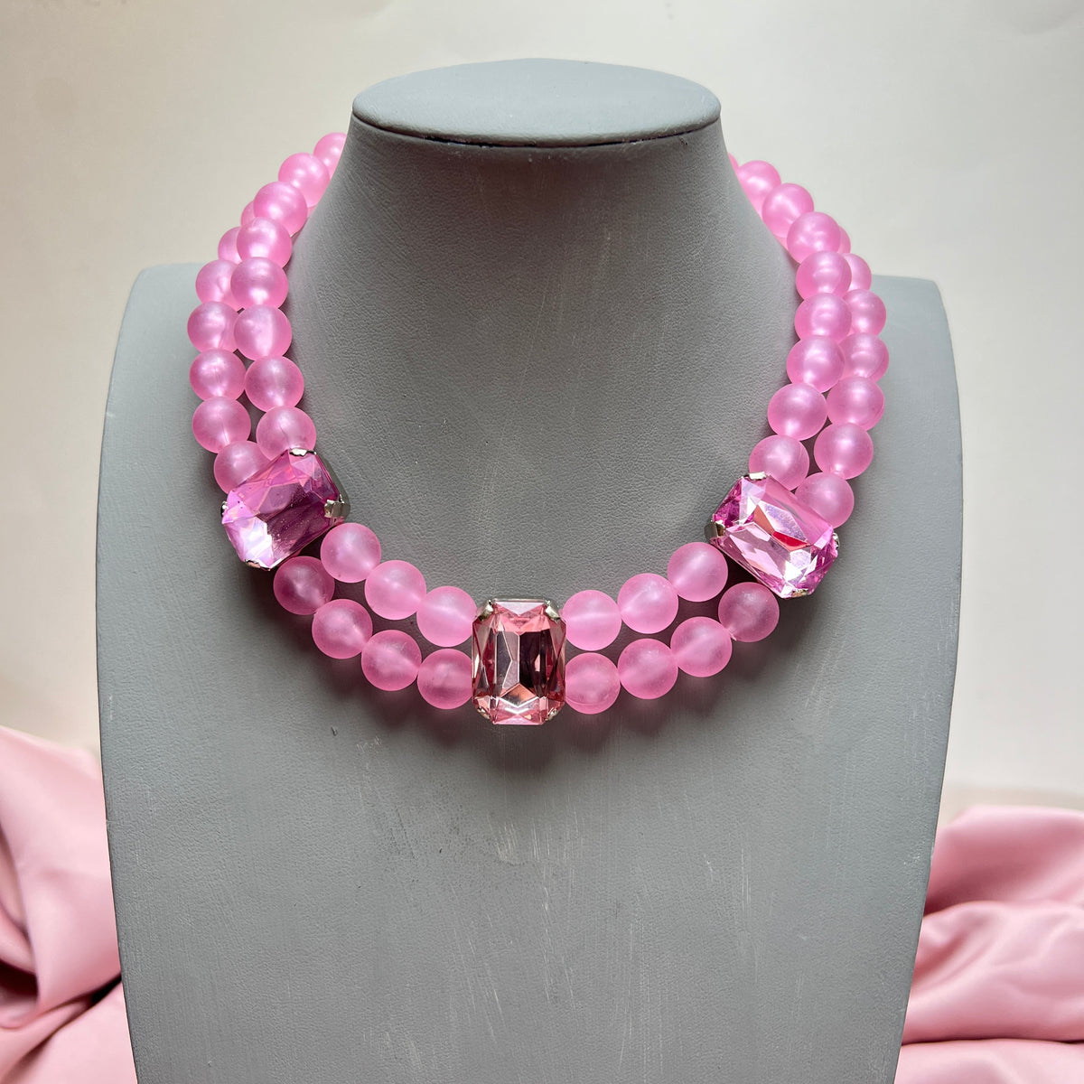 Vintage Deadstock Y2K Kawaii Candy Pop Cosplay Schmuck Set Rosa