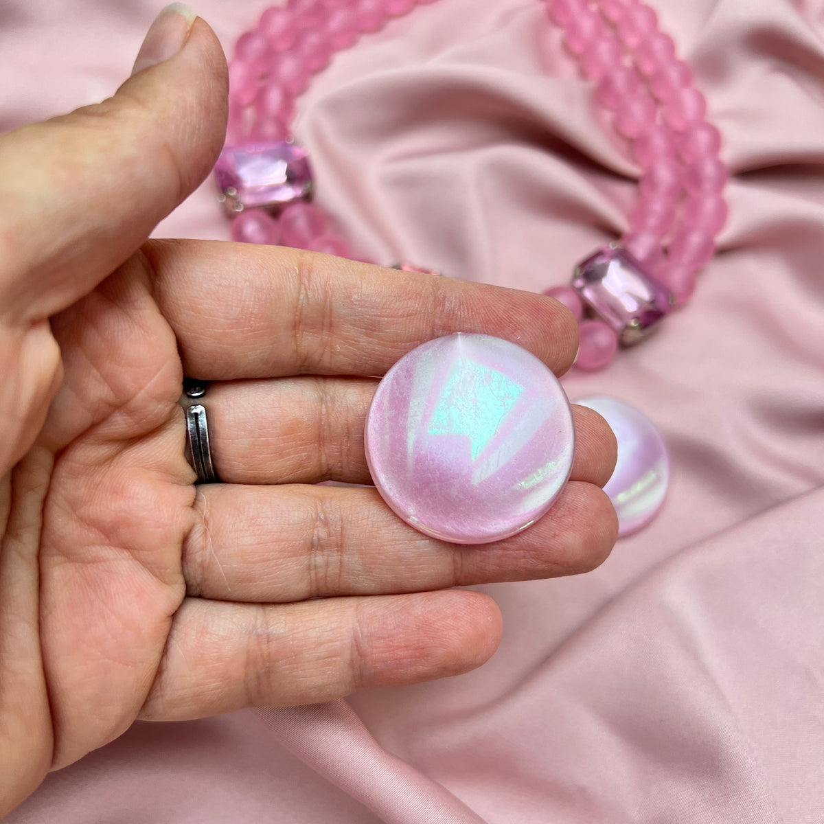 Vintage Deadstock Y2K Kawaii Candy Pop Cosplay Schmuck Set Rosa