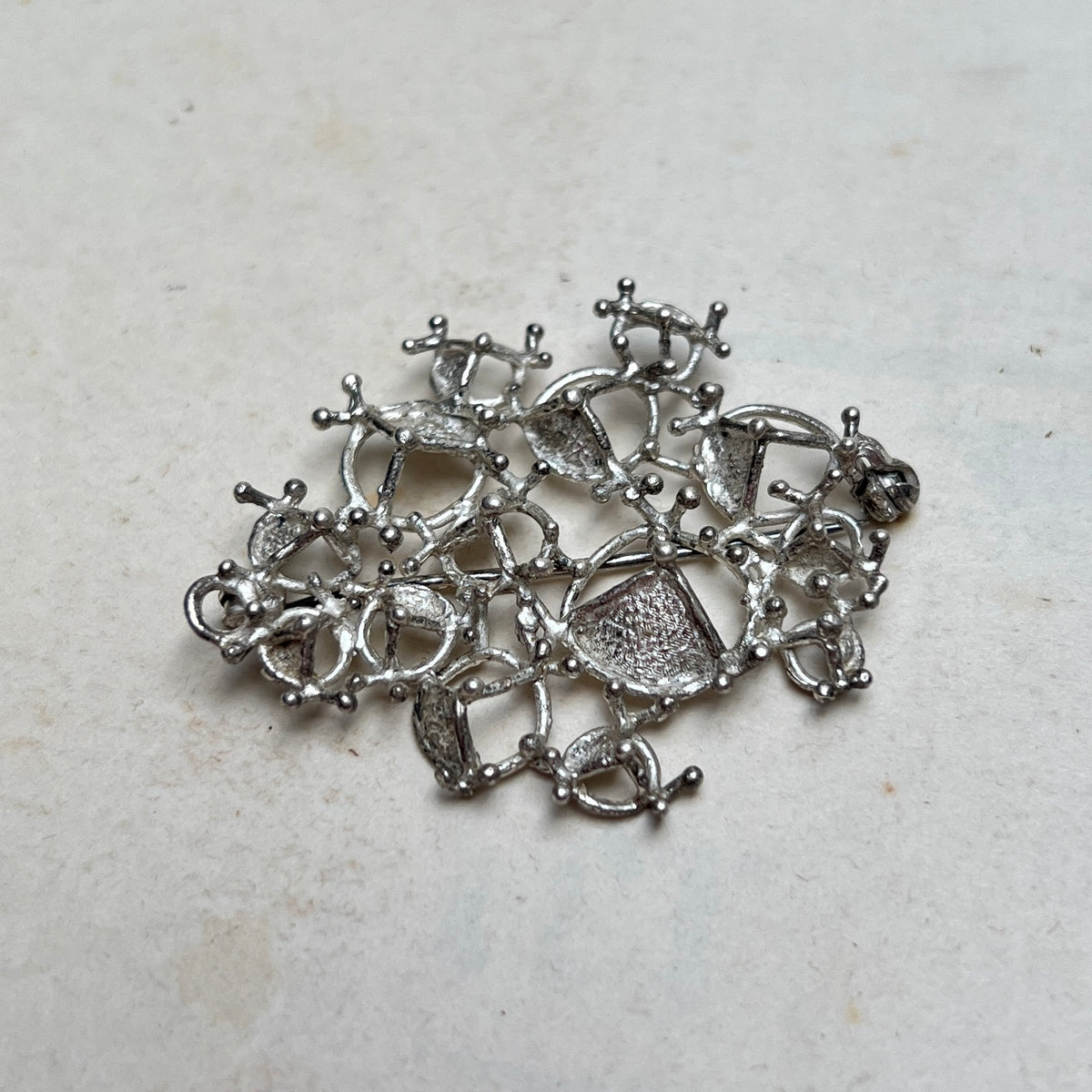 K&L Kordes Lichtenfels Echtsilber Brutalismus Brosche Bark Design