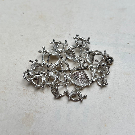 K&L Kordes Lichtenfels Echtsilber Brutalismus Brosche Bark Design