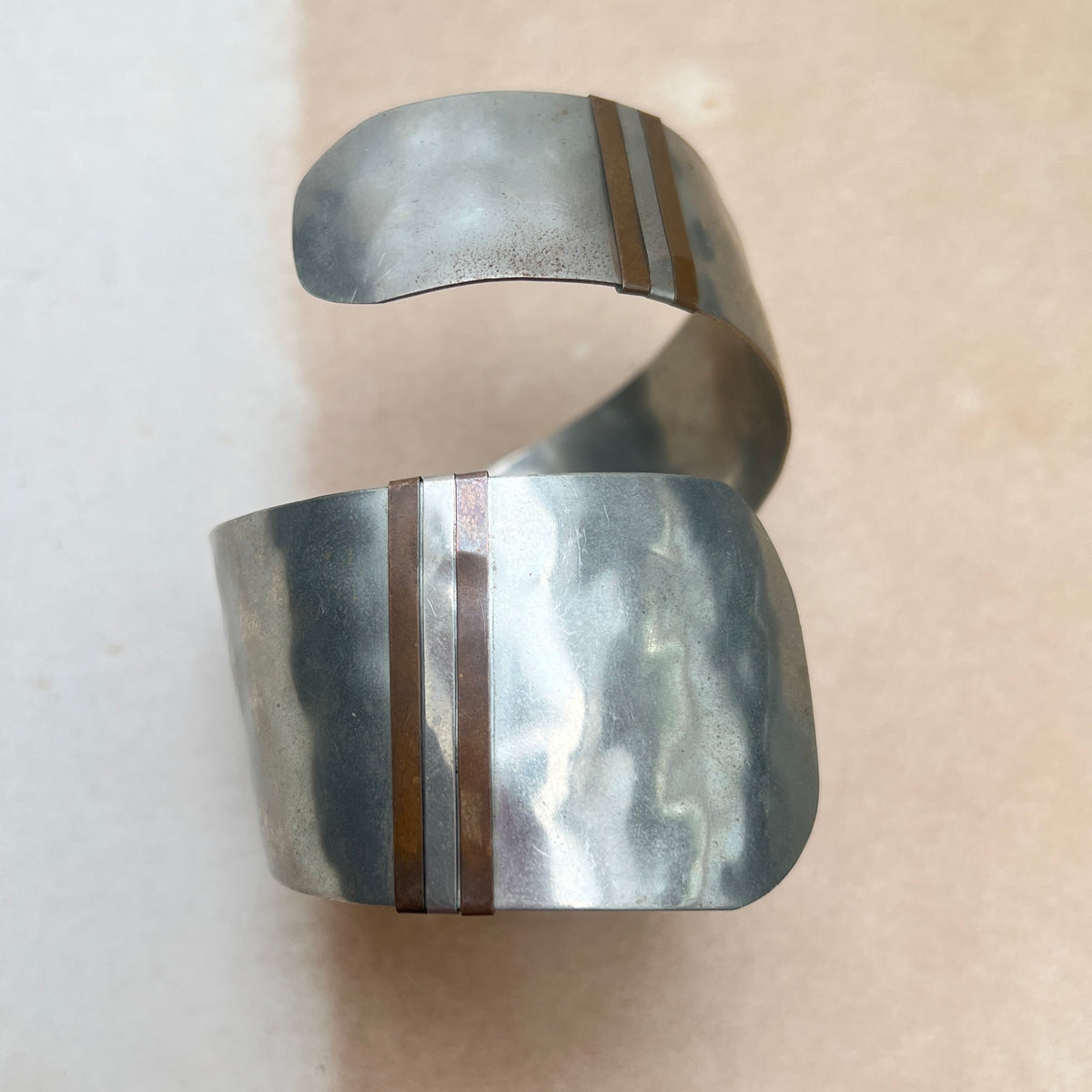 Vintage Modernist Cuff Armreif silber Mid Century Schmuck
