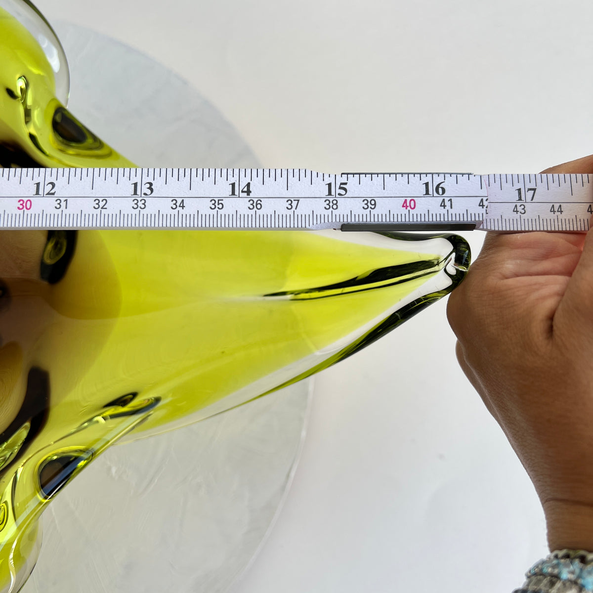 Vintage Mid Century Joska Waldglashütte Centerpiece Sommerso Murano Stil Glasschale Bodenmais Silberberg
