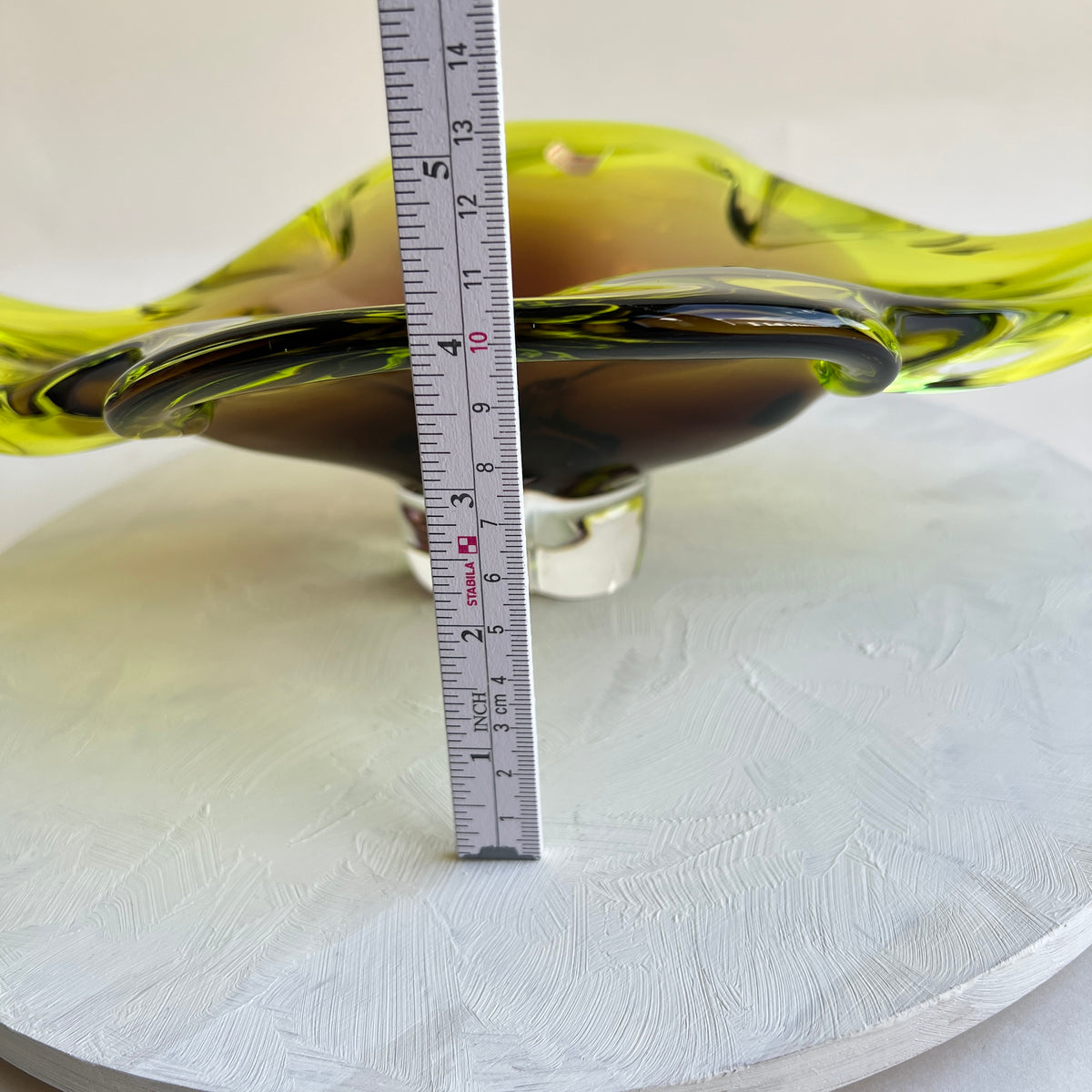 Vintage Mid Century Joska Waldglashütte Centerpiece Sommerso Murano Stil Glasschale Bodenmais Silberberg