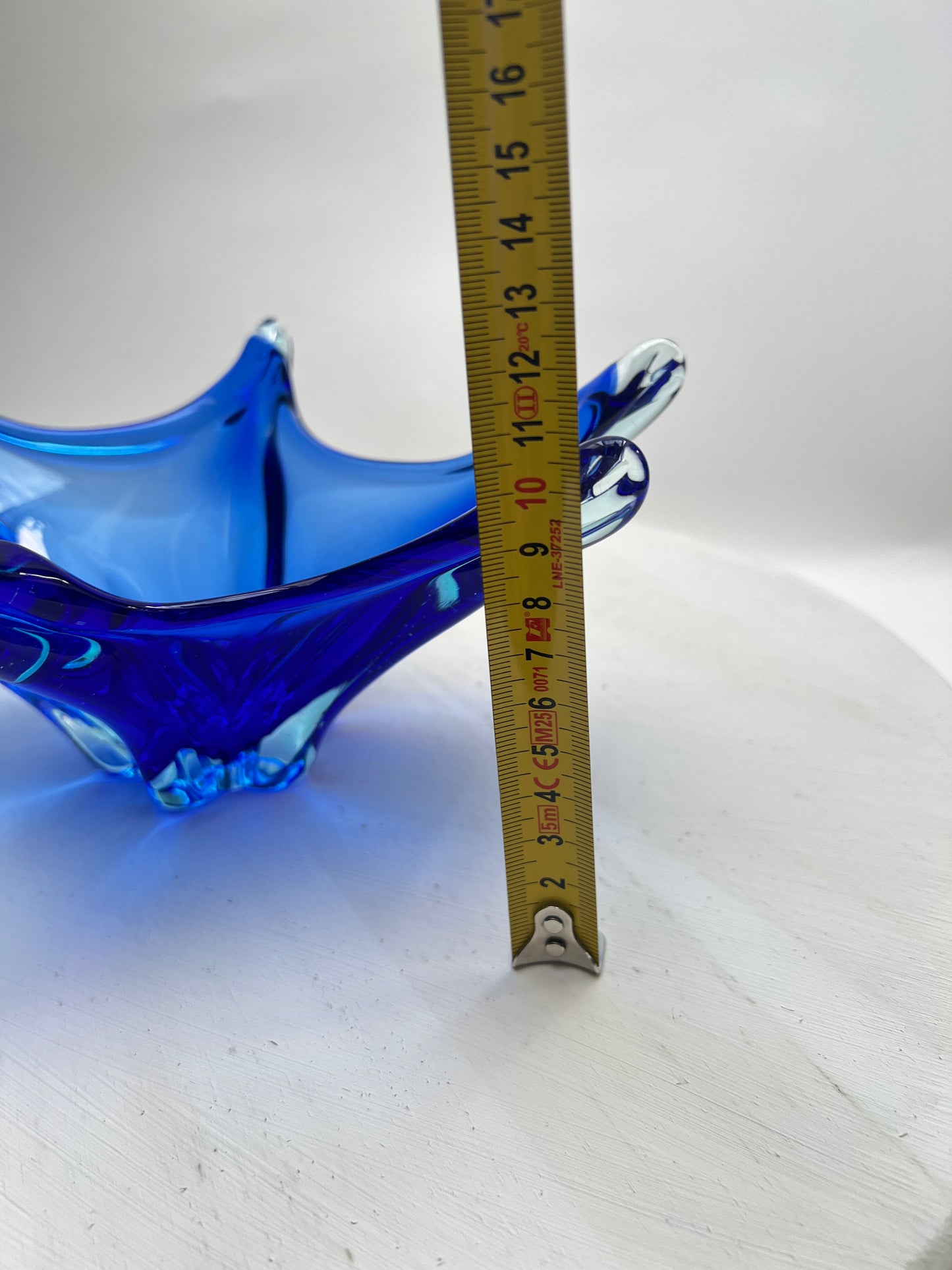 Murano blaue Zipfelschale Kobalt Obstschale Mid Century Art Glass