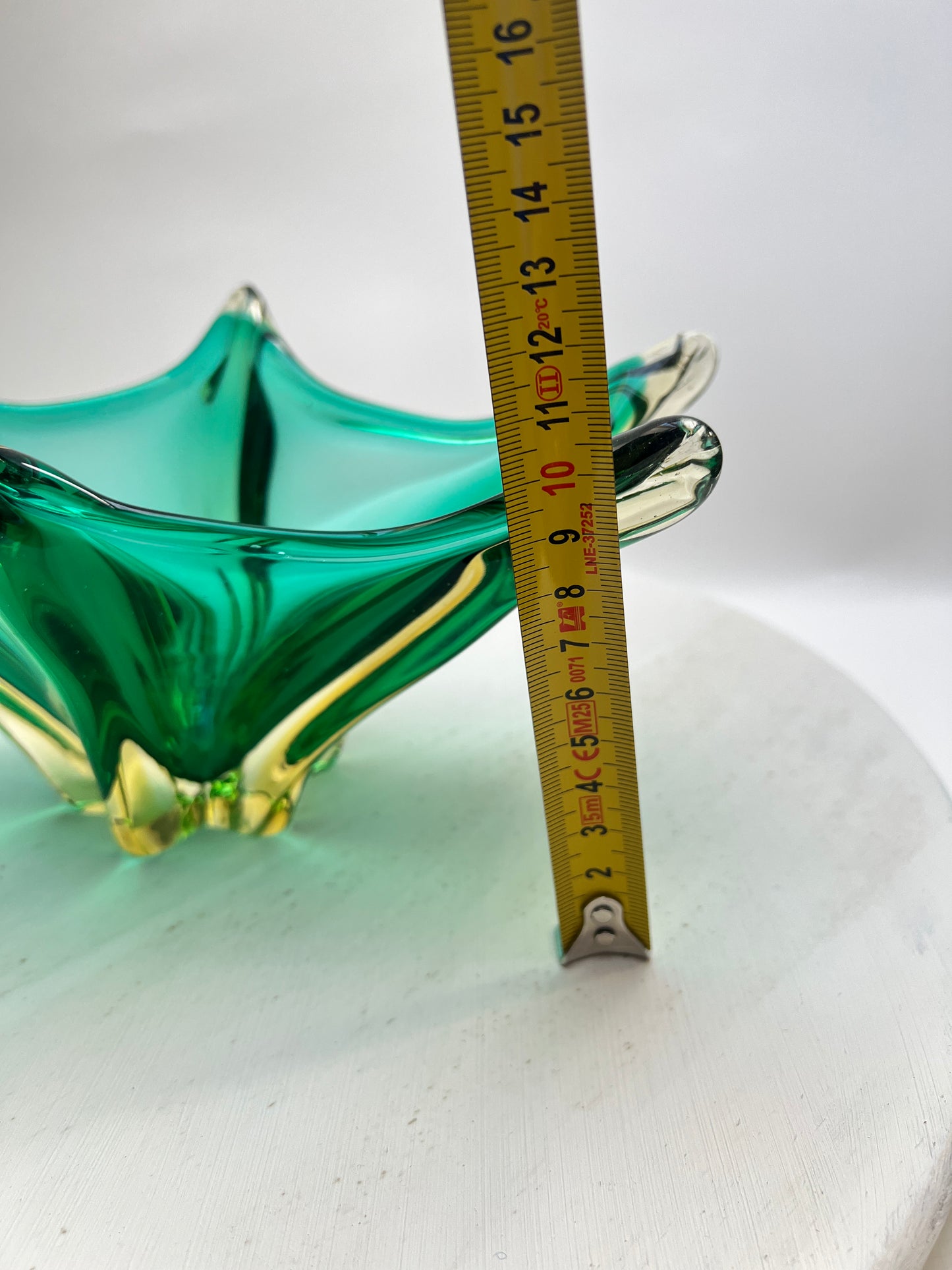 Murano Glas Schale Sommerso Grün Vintage Designschale Italien Mid Century Art Glass