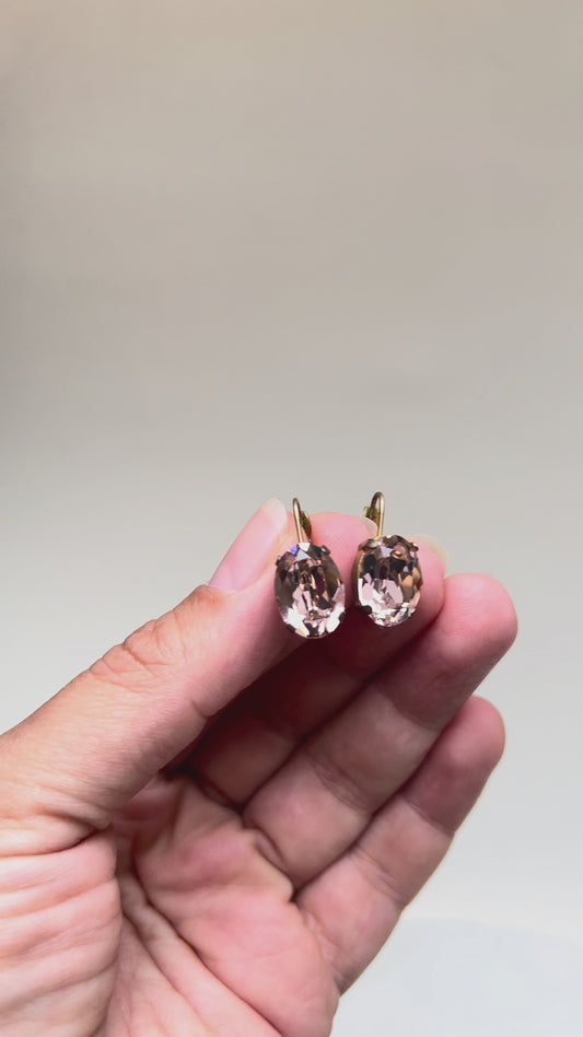 Vintage Liz Palacios Swarovski Strassstein Crystal Ohrringe rosé