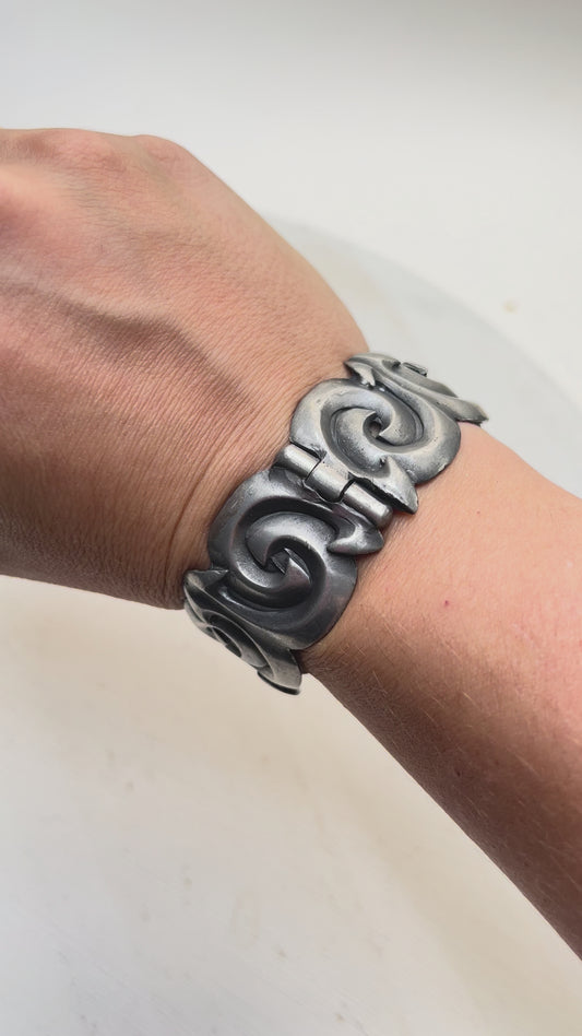 Vintage Brutalist Armband Armreif norwegisch skandinaisch Zinn Eivind Hillestad