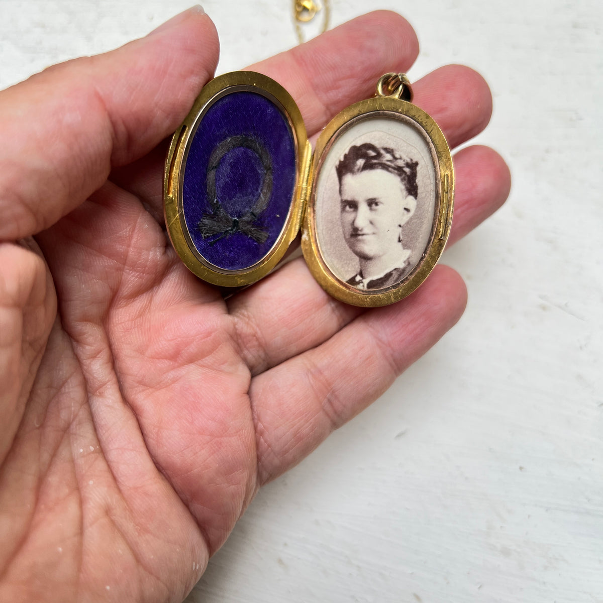 Viktorianischer Trauerschmuck Medaillon Anhänger Halskette Mourning Jewelry gold Haarlocke
