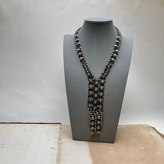 Vintage Space Age Maille Y-Halskette Kettenhemd Optik