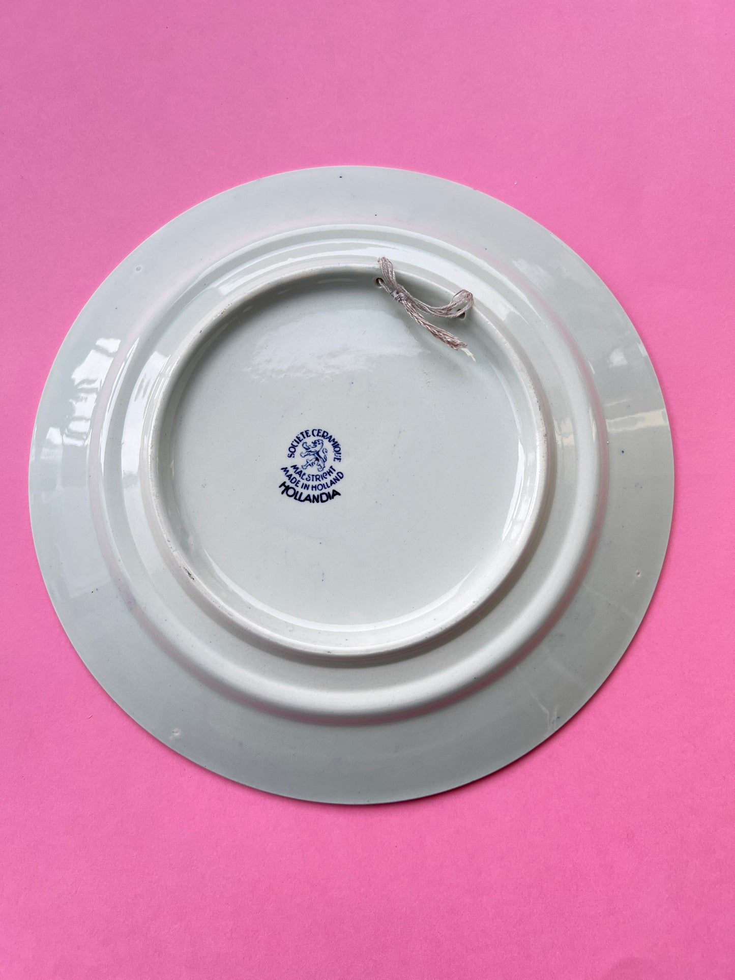 Vintage Hollandia Wandteller Delft Blau Segelschiffe | Société Céramique Maastricht Holland | Keramik Zierteller 25 cm