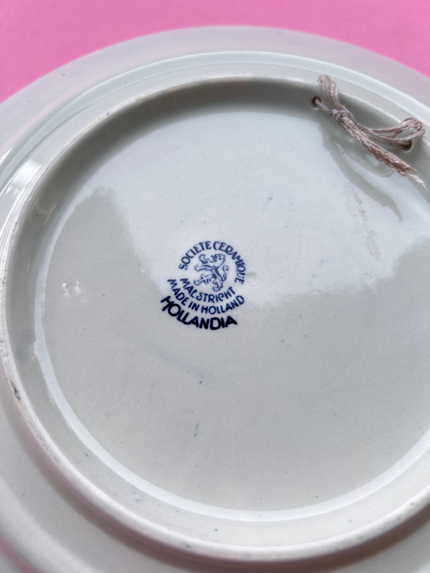 Vintage Hollandia Wandteller Delft Blau Segelschiffe | Société Céramique Maastricht Holland | Keramik Zierteller 25 cm